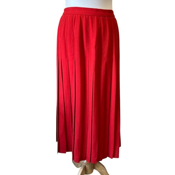 Vintage Morgan Miller Pleated Skirt Red Classy Elegant size 10 - Picture 1 of 4